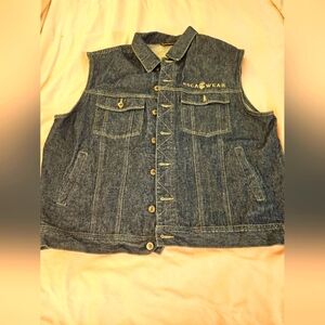 Roca Wear VintageMen's Blue Denim Vest